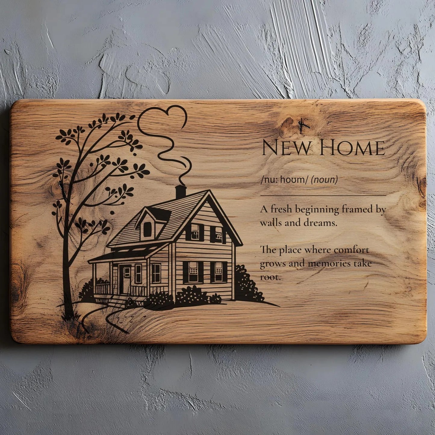 New Home Definition Cutting Board – Personalized Realtor Closing Gift