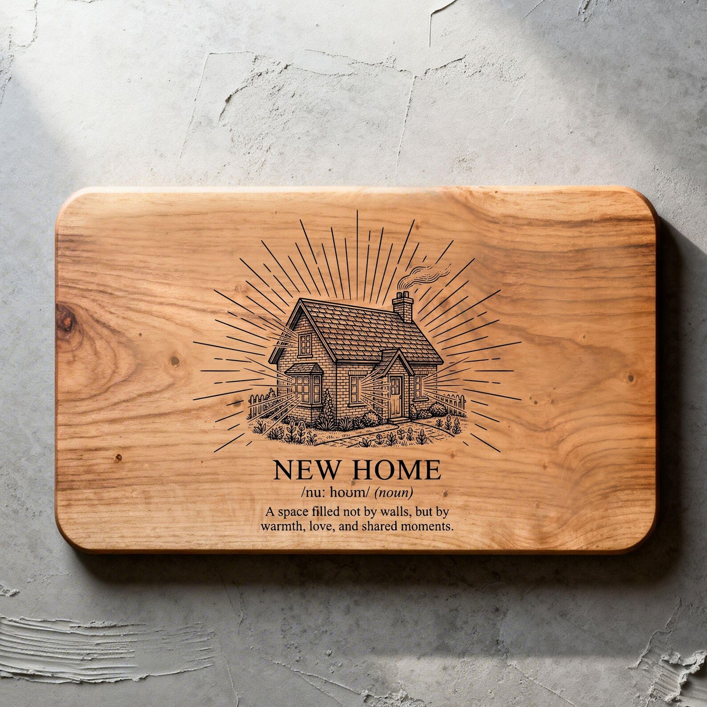 New Home Sunburst Cutting Board – Realtor Closing Gift