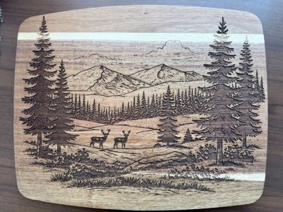 Custom Laser Deer Engraved Cutting Board
