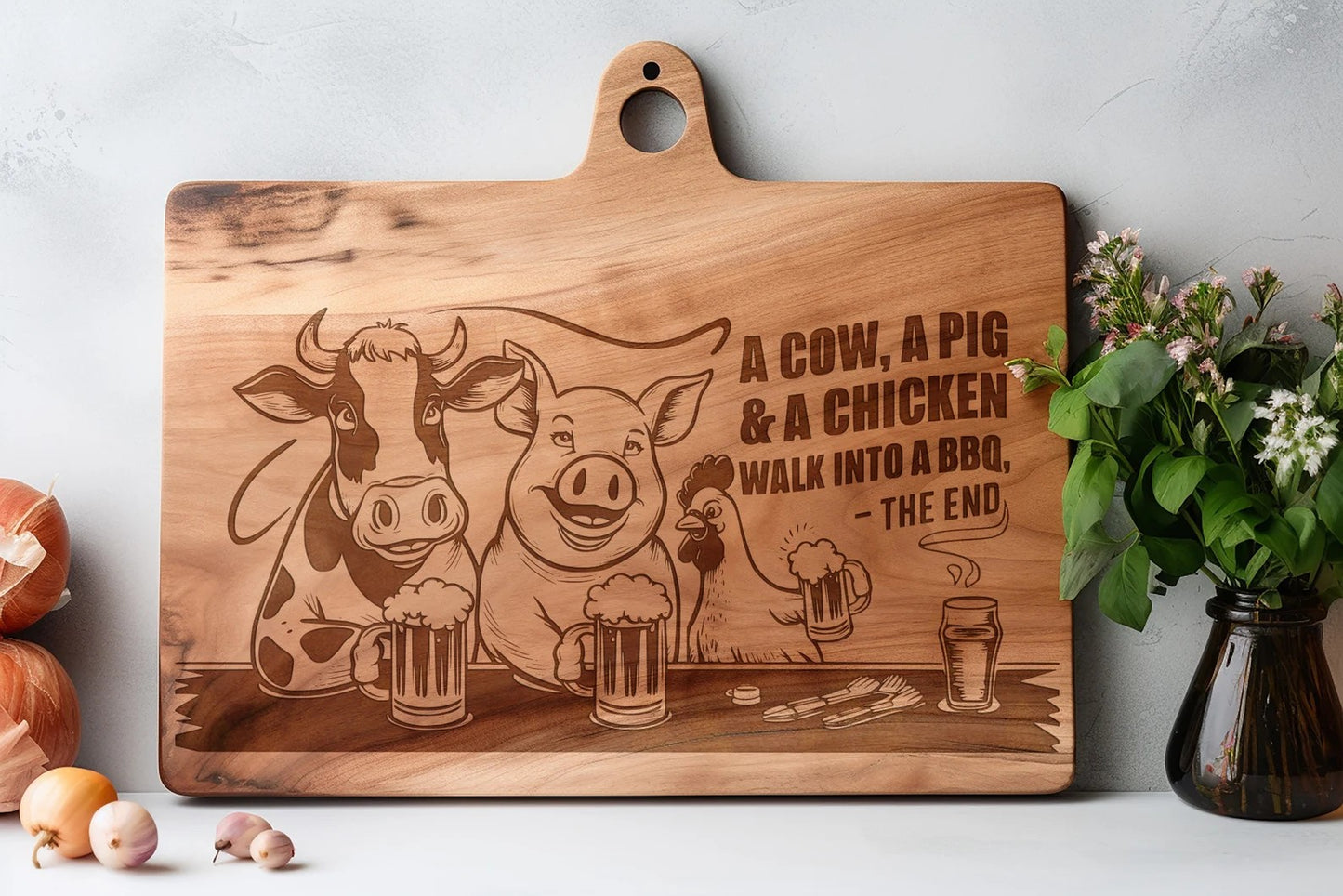 The Best BBQ Joke Ever Told… On a Cutting Board
