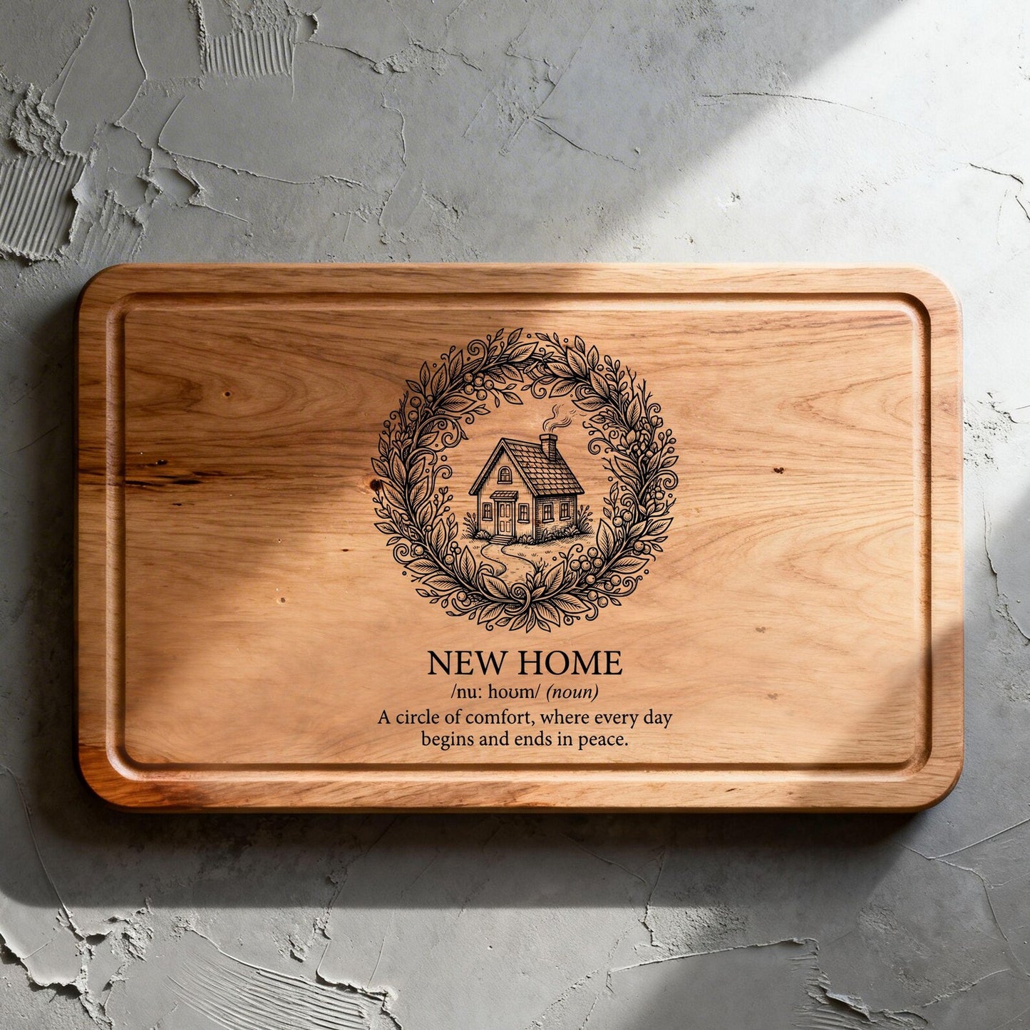 New Home Floral Wreath Cutting Board – Realtor Closing Gift