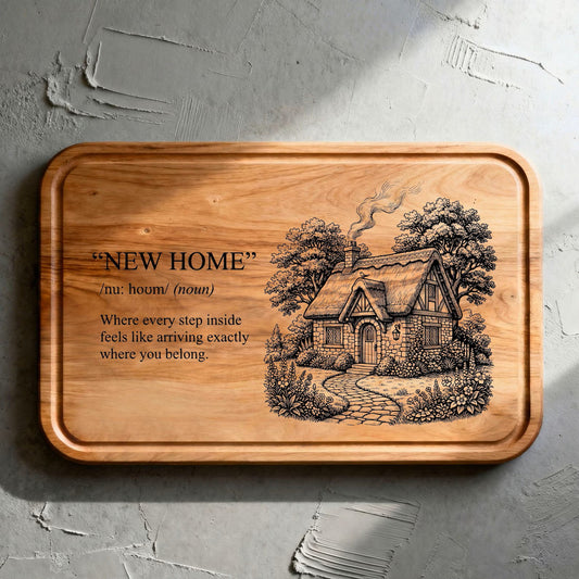 New Home Storybook Cottage Cutting Board – Realtor Closing Gift