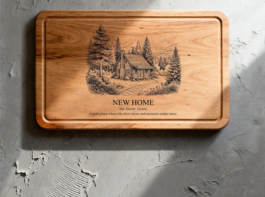 New Home Mountain Cabin Cutting Board – Realtor Closing Gift